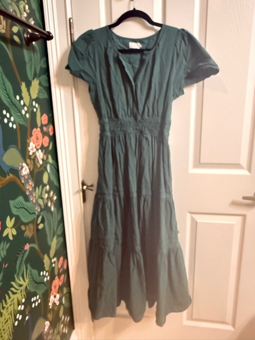 Women's Maxi Dress in Teal Green - Classic Tiered Style